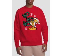 Garfield Ho Ho Ho Christmas Unisex Crew Sweatshirt, Red | Size: Large Garfield Red L