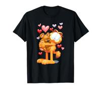 Garfield Hugging Pooky with Hearts 3D Cartoon Cat T-Shirt