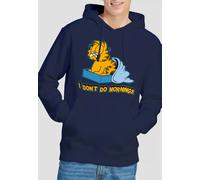 Garfield I Dont Do Mornings Hoodie, Navy | Size: Medium Garfield Navy M