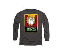 Garfield I Dont Do Ordinary Long Sleeve T-Shirt, Charcoal in Grey | Size: Small Garfield Grey S