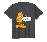 Garfield I Hate Mondays Kids T-Shirt, Youth, Dark Heather Grey, Small