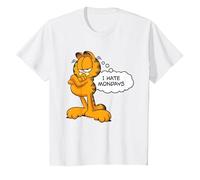 Garfield I Hate Mondays Kids T-Shirt, Youth, White, Medium