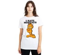 Garfield I Hate Mondays Ladies T Shirt, White Garfield White XXL