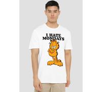 Garfield I Hate Mondays Unisex Adult T Shirt, White Garfield White XXL