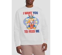 Garfield I Want You Crew Sweatshirt, White | Size: 2XL Garfield White 2XL