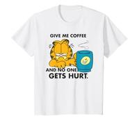 Garfield Kids Coffee Morning Tired Cat Monday Classic Blues T-Shirt
