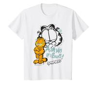 Garfield Kids Dont Care Funny Lazy Cat Pose Retro Lasagne T-Shirt