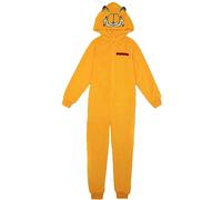 Garfield Kids Onesie | Orange Novelty Cat All in One Loungewear Outfit For Boys and Girls | Character Sleepwear Bodysuit with 3D Ears