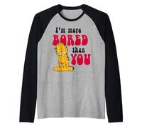 Garfield Lazy Bored Cat Bad Day Comedy Meme Cartoon Classic Raglan Baseball Tee