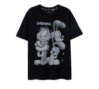Garfield Men's Adult Short Sleeved T-Shirt (Black) in Black | Size: Medium Garfield Black M