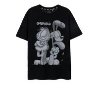 Garfield Mens Black Greyscale Short Sleeved T-Shirt - X-Large