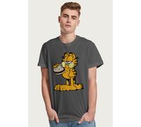 Garfield Men's Eating Burger T-Shirt in Charcoal | Size: 2XL Garfield Charcoal 2XL
