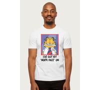 Garfield Men's Got My Work Face On T-Shirt in White | Size: 2XL Garfield White 2XL