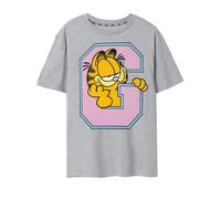 Garfield Mens Grey Collegiate Short Sleeved T-Shirt - Medium