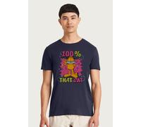 Garfield Men's One Hundred Percent That Cat T-Shirt in Navy | Size: 2XL Garfield Navy 2XL