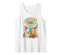 Garfield Odie Peace Love Lasagna Christmas Joy Tank Top