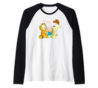 Garfield Odie Retro Comic Milkshake Friends Artwork Gifts Raglan Baseball Tee
