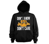 Garfield Officially Licensed Don't Know - Don't Care Hoodie (Black), Large