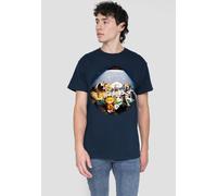 Garfield Playing With The Big Dogs T-Shirt, Navy | Size: 2XL Garfield Navy 2XL