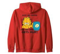 Garfield Retro Comic Artwork Morning Coffee Cat Vibes Style Zip Hoodie