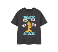 Garfield Snack Attack Short Sleeved T-Shirt | Boys Charcoal in Grey | Size: 7-8 Years Garfield Grey 7-8 Years