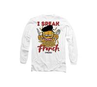 Garfield Speaking Love Long Sleeve T-Shirt, White | Size: Small Garfield White S