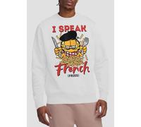 Garfield Speaking Love Sweatshirt, White | Size: Medium Garfield White M