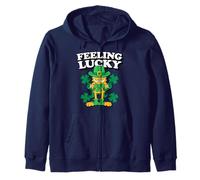 Garfield St. Patrick's Day Feeling Lucky Leprechaun Portrait Zip Hoodie