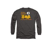 Garfield Stay Awake Long Sleeve T-Shirt, Charcoal in Grey | Size: Large Garfield Grey L