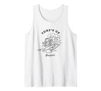 Garfield Surf's Up Retro Outline Illustration Beach Cartoon Tank Top