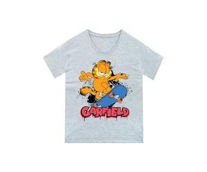 Garfield T Shirt | Funny Cat Tshirt | Novelty Boys Tshirt | Short Sleeve Boys' T-Shirts | Grey 4-5 Years