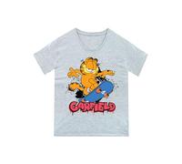 Garfield T Shirt | Funny Cat Tshirt | Novelty Boys Tshirt | Short Sleeve Boys' T-Shirts | Grey 8-9 Years