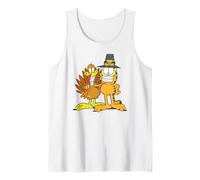 Garfield Thanksgiving Pilgrim Friends Distressed Group Shot Tank Top