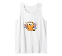 Garfield Too Cute To Care Chibi Floral Front & Back Tank Top