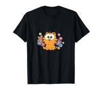 Garfield Too Cute To Care Floral Chibi Front & Back T-Shirt