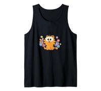 Garfield Too Cute To Care Floral Chibi Front & Back Tank Top