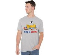 Garfield Unisex Garfield This is Living Unisex T Shirt, Athletic Heather T-Shirt (Pack of 1)