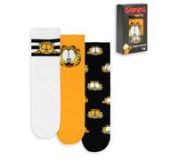 Garfield Unisex Orange Character Calf Socks Set of 3 - 4-8 UK