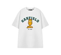 Garfield Unisex White College T-shirt Short Sleeved T-Shirt - Large