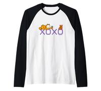 Garfield Valentine's Day and His Teddy Bear Raglan Baseball Tee