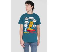 Garfield Waking Up Is Hard To Do T-Shirt, Slate in Grey | Size: 2XL Garfield Grey 2XL