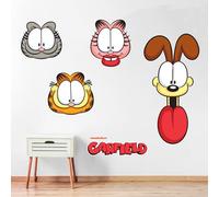 Garfield Wall Sticker - Garfield and Friends Heads Decal Set Wall Art (60cm Width x 60cm Height)