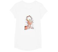 Garfield Watercolor Garfield T-Shirt, Girls, White, X-Small