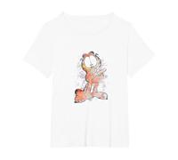 Garfield Watercolor Garfield T-Shirt, Women's Plus, White, 4X