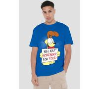 Garfield Will Eat Homework T-Shirt, Royal in Blue | Size: 4XL Garfield Blue 4XL