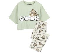 Garfield Womens Green All-Over Print Short Sleeve Long Leg Pyjama Set - Small