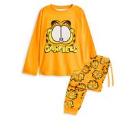 Garfield Women's Long Sleeve Long Leg Pyjama Set (Adult Orange) in Orange | Size: Medium Garfield Orange M
