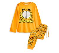 Garfield Womens Orange Big Face Long Sleeve Long Leg Pyjama Set - Small