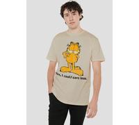 Garfield Yes I Could Care Less T-Shirt, Sand in Yellow | Size: 2XL Garfield Yellow 2XL
