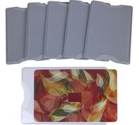 Garfoniex 5 Pack RFID Blocking Sleeves Durable Transparent Plastic Credit Card Sleeve Protector Identity Theft Protection Secure Clear Card Holders, White-5 Pcs, Minimalist